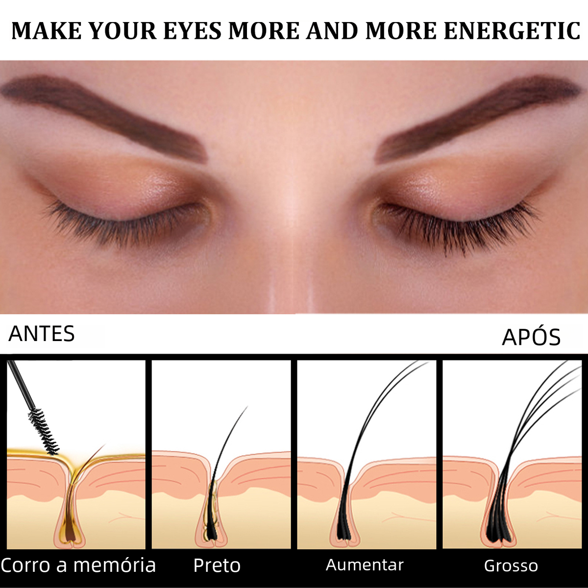 EELHOE Castor Oil Mascara for Naturally Lush Lashes