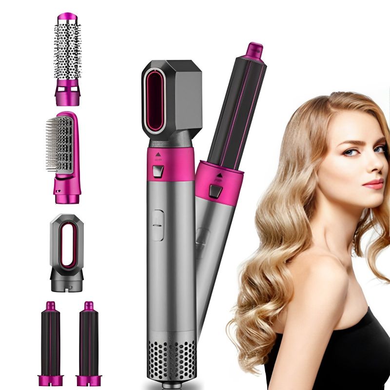 5-in-1 Automatic Hot Air Comb for Curling & Straightening