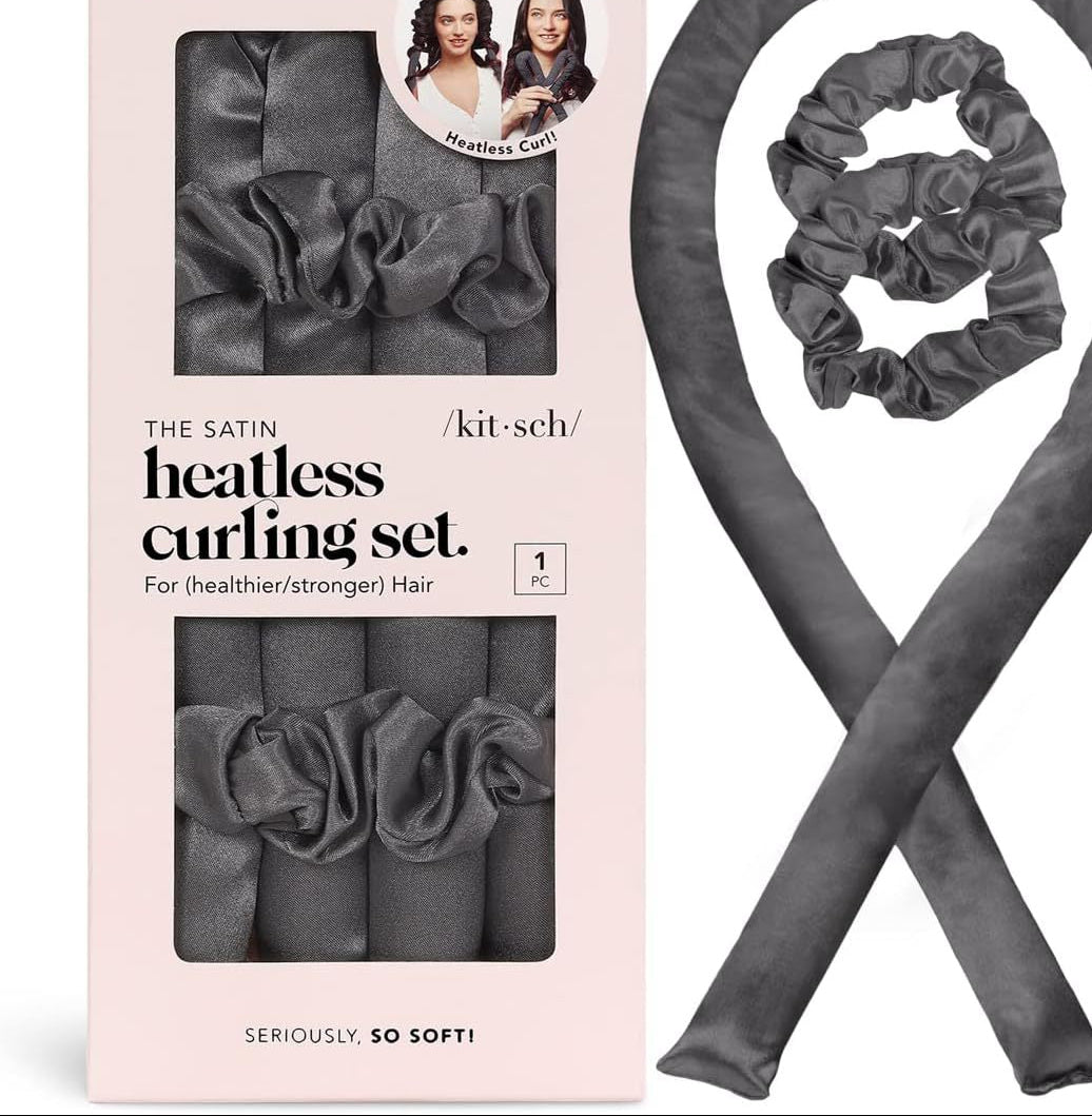 Satin No-Heat Curling Wand Set for Effortless Hair Styling