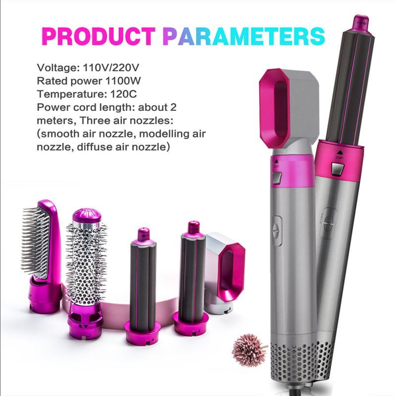 5-in-1 Automatic Hot Air Comb for Curling & Straightening